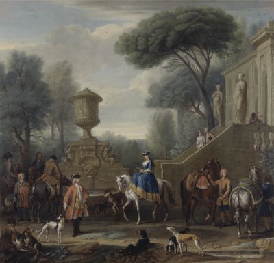Preparing for the Hunt, c.1740-50 (olja på duk) av John Wootton