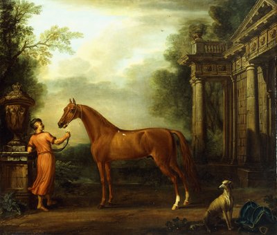 The Chestnut Arabian of Hampton Court, c.1726 av John Wootton