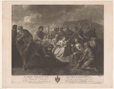 Prediking van Johannes de Doper St. John Preaching in the Wilderness (titel på objekt) av John Wright