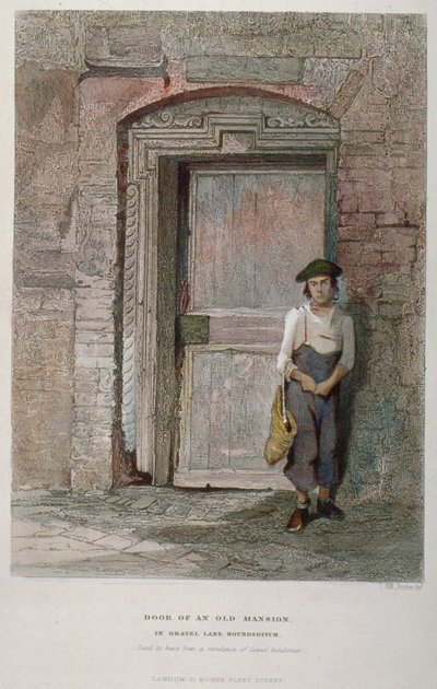 Dörren till en gammal herrgård i Gravel Lane, City of London, 1851 av John Wykeham Archer
