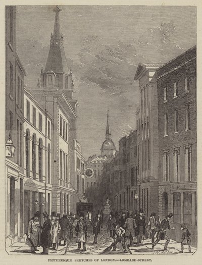 Pittoreska skisser av London, Lombard-Street av John Wykeham Archer