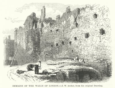 Remains of the Walls of London (gravyr) av John Wykeham Archer