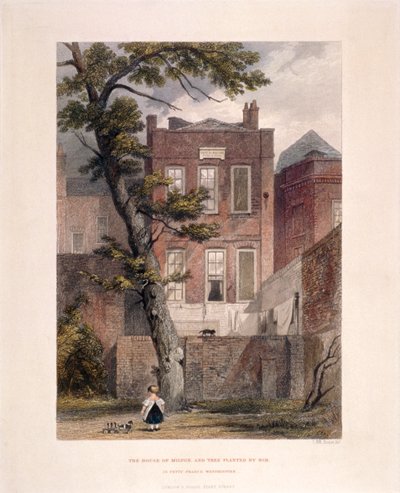 Utsikt över Miltons residens, Petty France, Westminster, London, 1851 av John Wykeham Archer