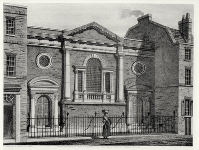 Church of St. Alphage, etsat av J. Skelton för Architectural Series of London Churches, pub. av J. Booth, 1814 av John after Coney