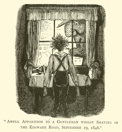 Hemskt uppenbarelse för en gentleman när han rakade sig på Edgware Road, 29 september 1846 av John after Leech