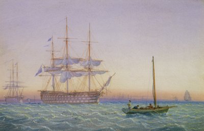H.M. Fregatter vid Anchor av John and William Joy