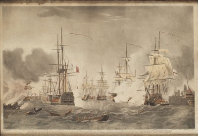 Slaget vid Nilen, ca. 1800 av John william Edy
