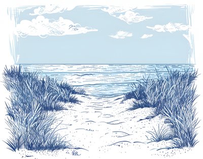 Stigen längs sandstranden av Jolly and Dash