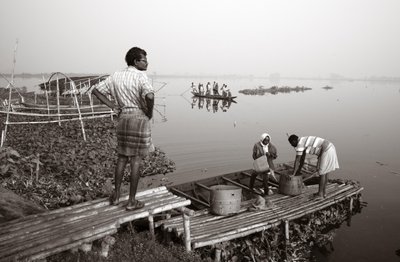 Fiske i våtmark i Kolkata, 2016 (foto) av Jon Nicholson