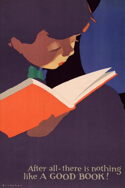 Poster av ung pojke som läser en bok av Jon O. Brubaker