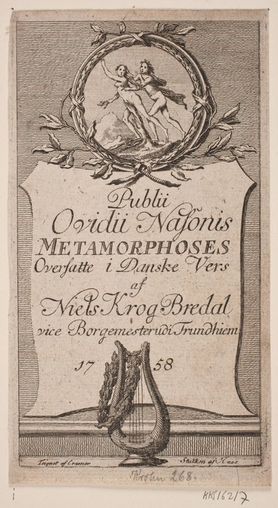 Titelbladet "Ovidius folks metamorfoser" av Jonas Haas