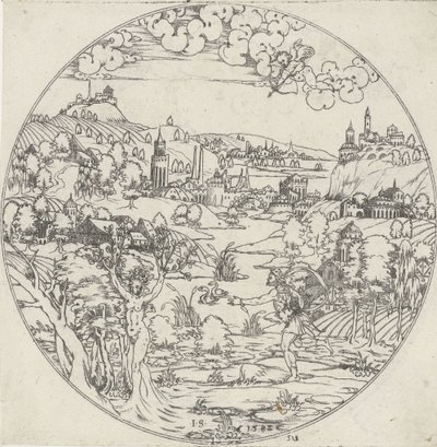 Apollo och Daphne Bottoms of Bowls: Landscapes with bibliska och mytologiska skildringar (serietitel) av Jonas Silber