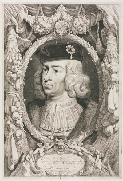 Hertigarna av Bourgogne: Nr 8. Porträtt av Philippe I (den stilige) av Kastilien av Jonas Suyderhoef