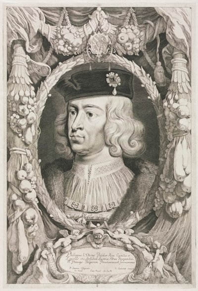 Hertigarna av Bourgogne: Nr 8. Porträtt av Philippe I, den stilige av Kastilien. av Jonas Suyderhoef