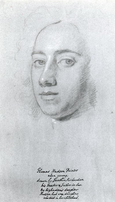 Thomas Hudson (1701-79) (krita på papper) av Jonathan Richardson