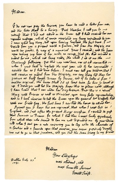 Brev från Jonathan Swift till Henrietta Howard, 21 november 1730. av Jonathan Swift