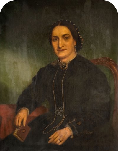 Porträtt av Mrs George Haynes, 1850-1900. av Jonathon Pratt