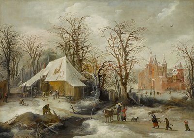 Vinterlandskap, cirka 1625-1630 (olja på duk) av Joos or Josse de The Younger Momper