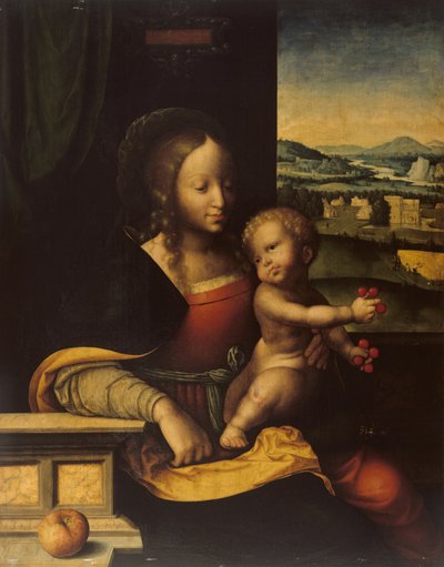 Jungfru och barn av Joos van (and workshop) Cleve