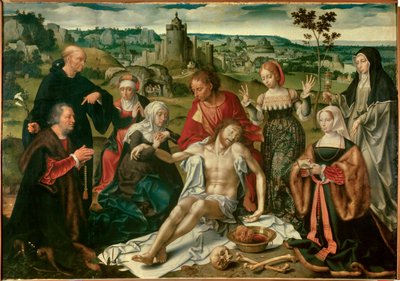Altartavla över Kristi beklagande. Holländsk målning av Joos Van Cleve (1485-1540) av Joos van Cleve