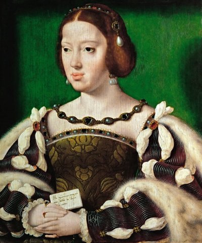 Tidig nederländsk konst: Porträtt av drottning Eleanor av Österrike (1498-1558) par Cleve, Joos van (ca 1485-1540), efter 1530. Olja på trä, 35,5x29,5. Konsthistoriska museet, Vienne av Joos van Cleve