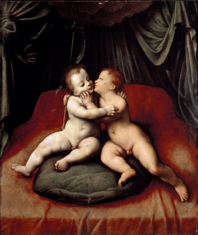 Jesus och Johannes Baptist som barn (Målning av Joos van Cleve