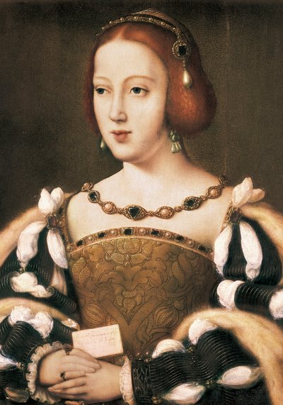 Porträtt av Eleanor av Österrike (olja på trä) av Joos van Cleve