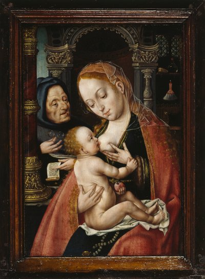 Den heliga familjen, ca 1523-1530. av Joos van Cleve Circle of .