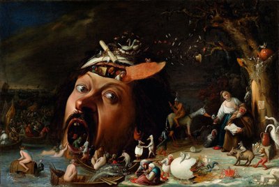 Barock: The Temptation of Saint Anthony av Craesbeeck, Joos (Josse) van (1605/06-ca 1660), ca. 1650. Olja på duk. Kunsthalle, Karlsruhe av Joos van Craesbeeck
