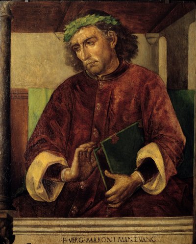 Porträtt av Vergilius (Virgilio, 70-19 f.Kr.), romersk poet och författare. Målning av Just Ghent (1435-1480) Ec. Flam av Joos van Gent (fl.1460 75)