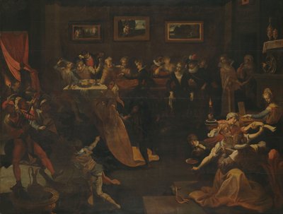 Nattbankett och maskerad av Joos van Winghe (copy after)