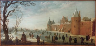Skridskoåkare i vallgraven av Joost Cornelisz. Droochsloot