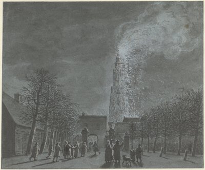 Brand i kyrktornet i Amersfoort av Jordanus Hoorn