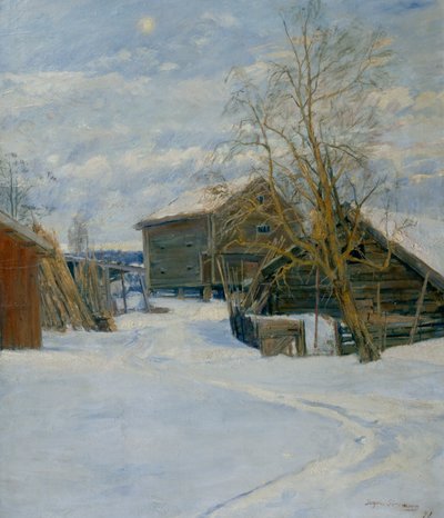 Hus i ett vinterlandskap av Jorgen Sorensen