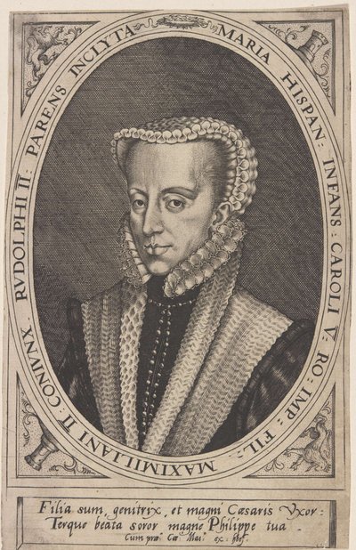Georg Hoefnagel - Maria av Österrike, tysk-romersk kejsarinna av Joris Hoefnagel
