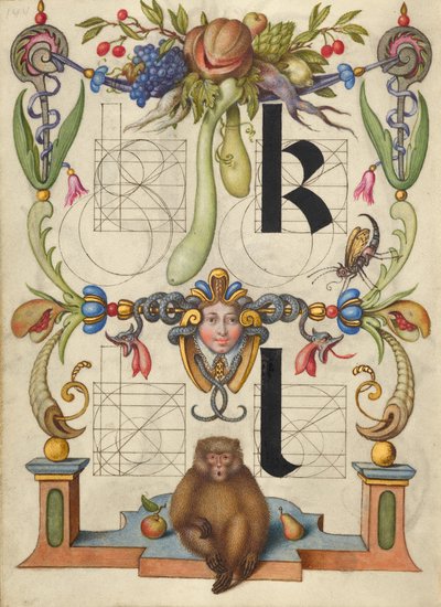 Anleitung zum Konstruieren der Buchstaben k und l av Joris Hoefnagel
