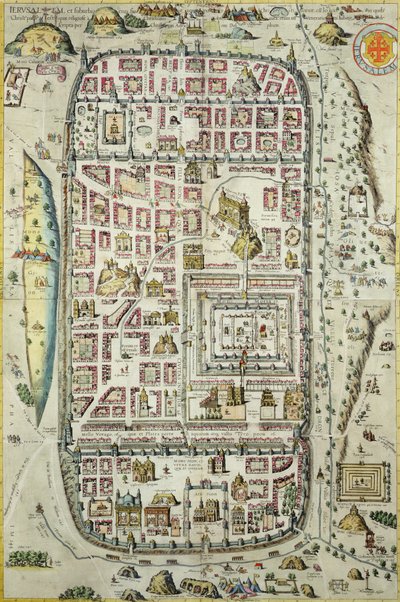 Karta över Jerusalem och det omgivande området, från 