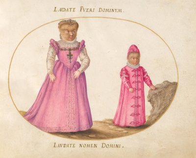 Plåt 2: The Children of Pedro González (Petrus Gonsalvus) av Joris Hoefnagel