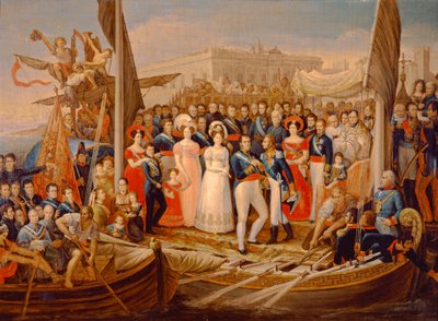 Ferdinand VII landstigning i hamnen i Santa Maria, 1800-talet av José Aparicio