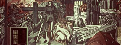 Cortez and the Cross, från The Epic of American Civilization av José Clemente Orozco