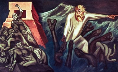 Quetzalcoatls avgång, från The Epic of American Civilization av José Clemente Orozco