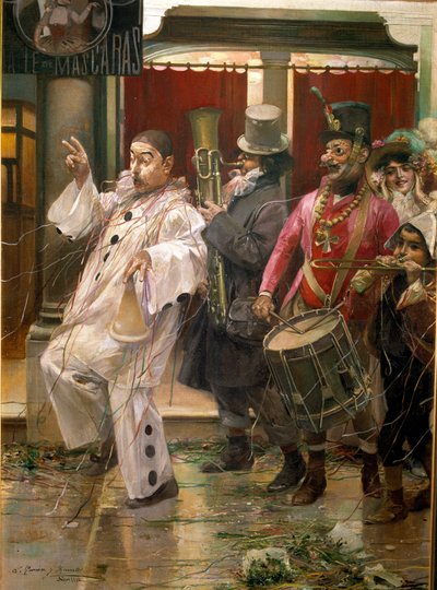 Karneval i Sevilla,1800-talet (oljemålning) av José García Ramos