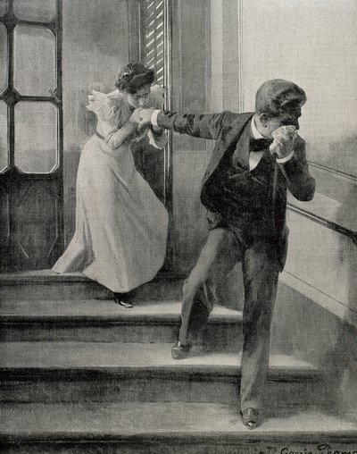 Sorgligt adjö. 1900 (ritning) av José García Ramos