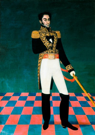 Porträtt av den venezuelanske politikern och soldaten Simon Bolivar (1783-1830). Målning av Jose Gil de Castro (1785-1841). 1800-talet. Frihetens hus, Sucre, Bolivia. av José Gil de Castro