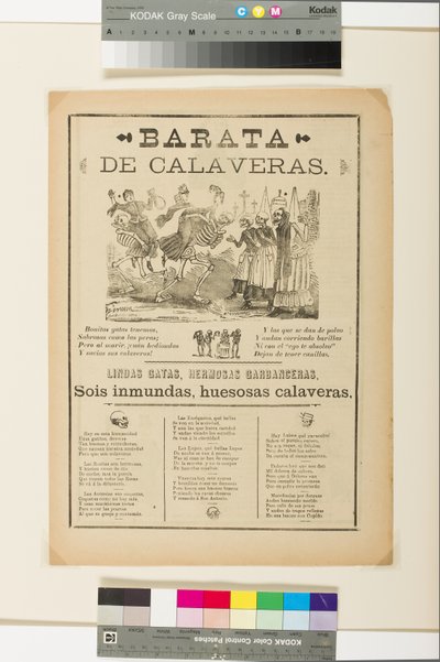 Broadside: Skull Sale, ca 1890 (lito på tidningspapper) av José Guadalupe Posada