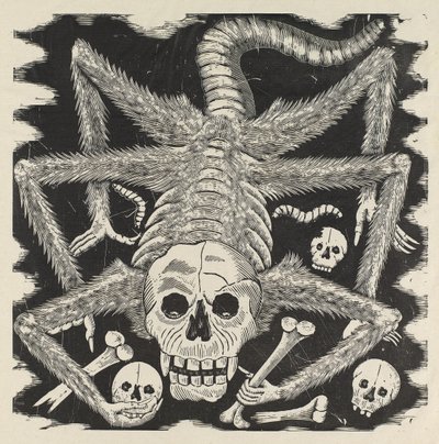 Calavera huertista, c.1914, tryckt 1930 (foto-relief etsning med gravyr) av José Guadalupe Posada