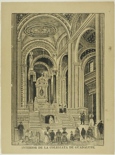 Interiör av Guadalupe-kyrkan (Collegiate Church of Guadalupe) av José Guadalupe Posada