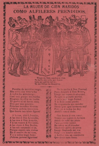 The Woman of a Hundred Husbands - Gilla nålar på av José Guadalupe Posada
