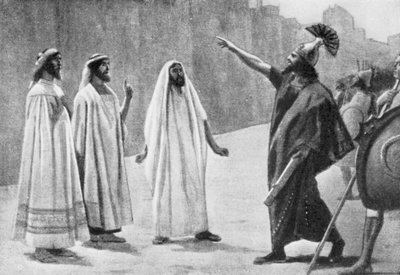 Rabshakeh framför Jerusalems murar, 701 f.Kr (litografi) av Jose (after) Villegas y Cordero