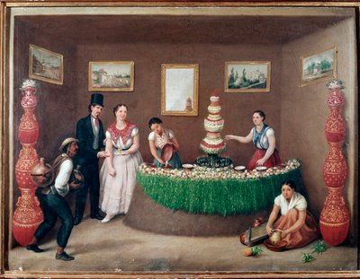 Chufa Horchata Sellers (Orxata de Xufa eller Orxata De Xufla) Målning av Augustin Arriete (1800-talet) Mexico City, Historiska Nationalmuseet, Chateau av Jose Agustin Arrieta